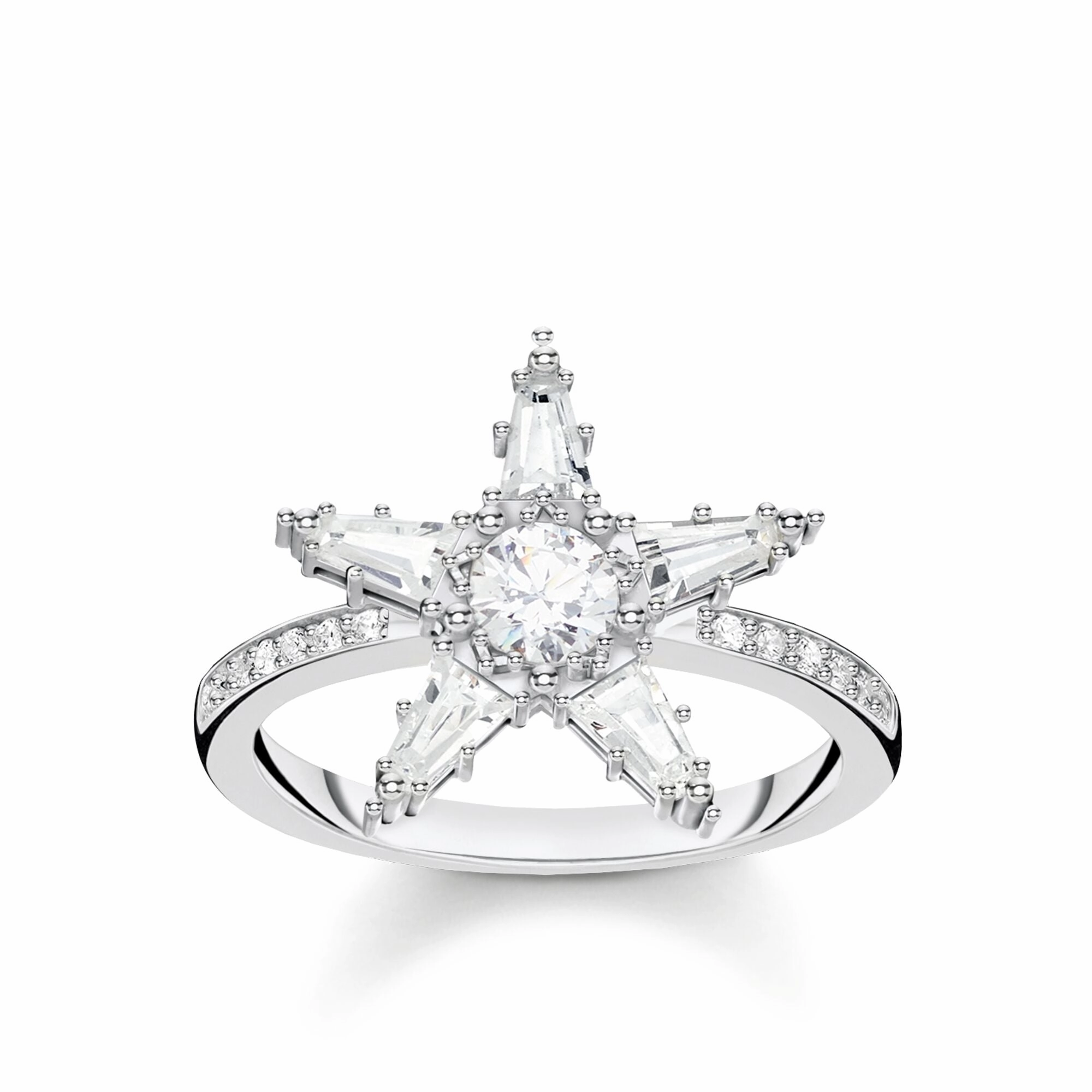 Thomas Sabo Glam & Soul Sterling Silver CZ Large Magic Stars Ring D