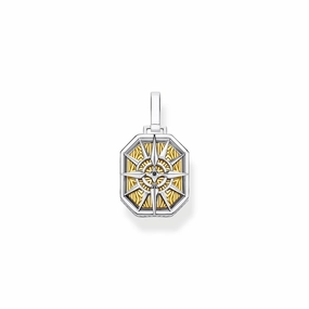 Thomas Sabo Glam & Soul Sterling Silver Gold Compass Pendant