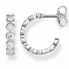Thomas Sabo Glam And Soul Silver White Hinged Hoop Earrings D