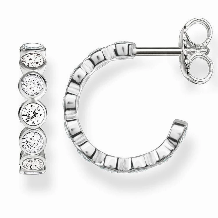 Thomas Sabo Glam And Soul Silver White Hinged Hoop Earrings D