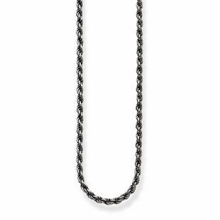 Thomas Sabo Glam And Soul Sterling Silver Blackened Rope Chain