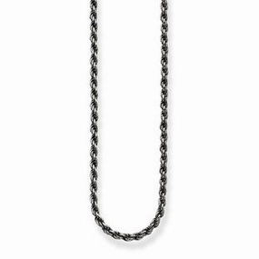 Thomas Sabo Glam And Soul Sterling Silver Blackened Rope Chain