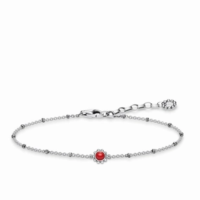 Thomas Sabo Glam and Soul Sterling Silver Coral Ethnic Red Bracelet D