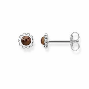 Thomas Sabo Glam And Soul Sterling Silver Ethnic Brown Stud Earrings D