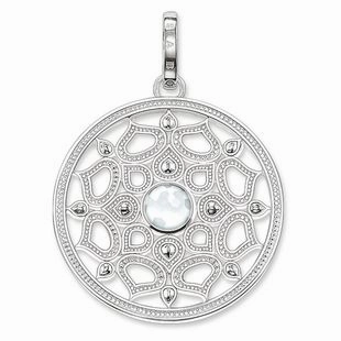 Thomas Sabo Glam And Soul Sterling Silver Milky Quartz White Lotus Small Pendant
