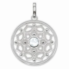 Thomas Sabo Glam And Soul Sterling Silver Milky Quartz White Lotus Small Pendant