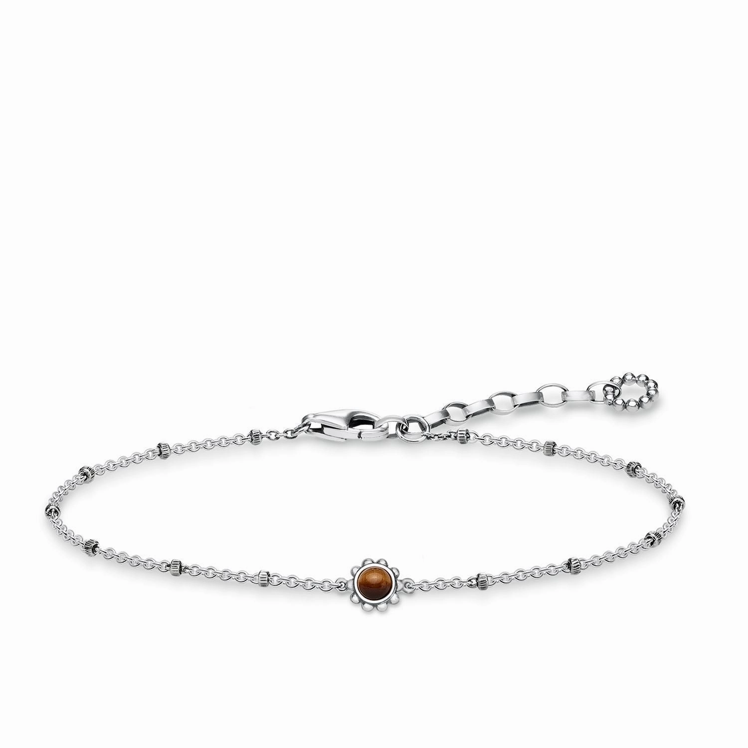 Thomas Sabo Glam And Soul Sterling Silver Tigers Eye Ethnic Brown Bracelet D