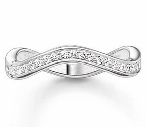 Thomas Sabo Glam And Soul Sterling Silver White Zirconia Eternity Ring D