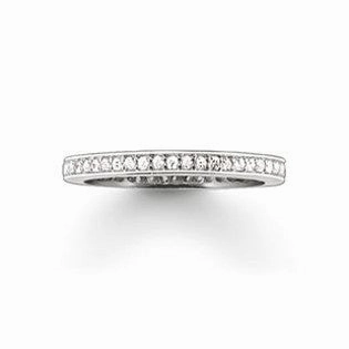 Thomas Sabo Glam And Soul Sterling Silver White Zirconia Eternity Style Ring