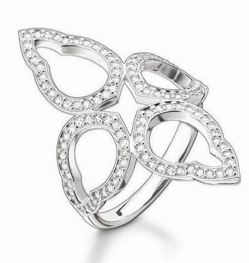Thomas Sabo Glam And Soul Sterling Silver White Zirconia Flower Oriental Ring D