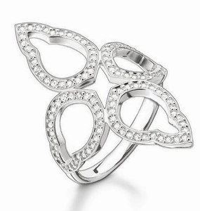 Thomas Sabo Glam And Soul Sterling Silver White Zirconia Flower Oriental Ring D