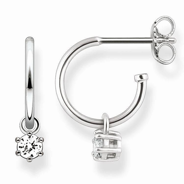 Thomas Sabo Glam And Soul Sterling Silver White Zirconia Hoop Earrings
