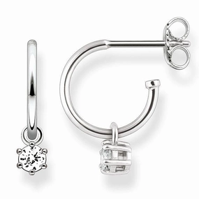 Thomas Sabo Glam And Soul Sterling Silver White Zirconia Hoop Earrings