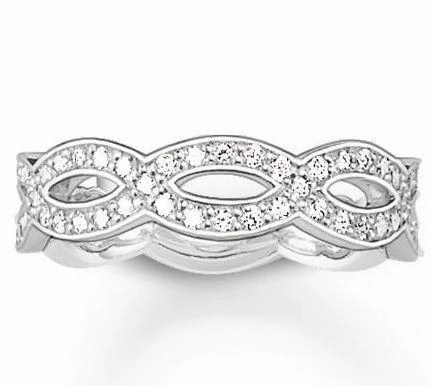 Thomas Sabo Glam And Soul Sterling Silver White Zirconia Love Knot Eternity Ring D