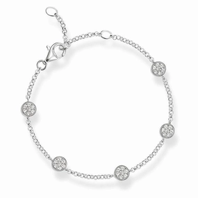 Thomas Sabo Glam And Soul Sterling Silver White Zirconia Sparkling Circles Bracelet