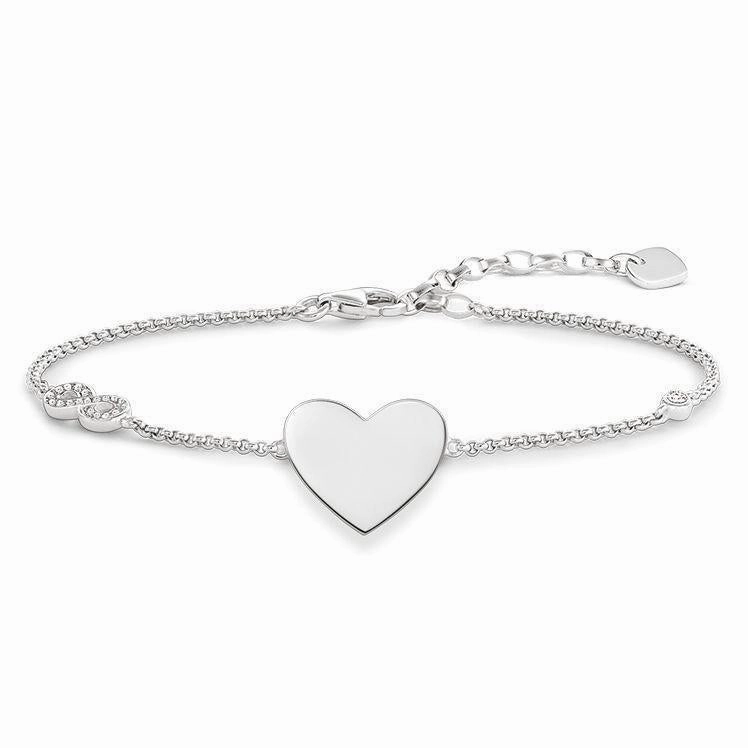 Thomas Sabo Glam And Soul Sterling Silver Zirconia Heart With Infinity Bracelet