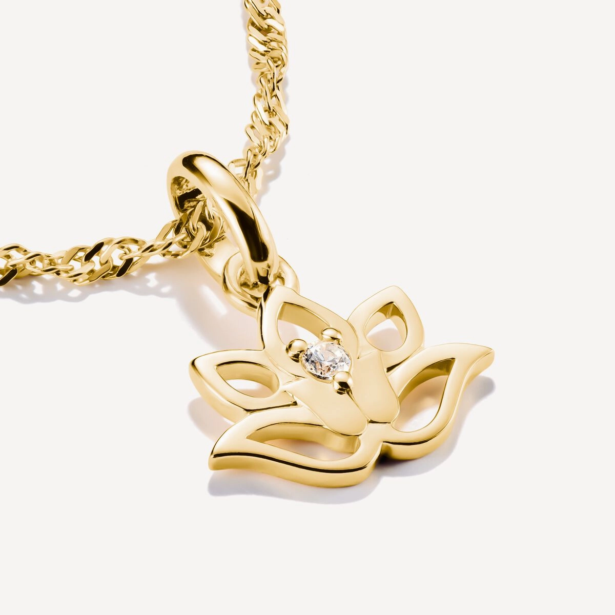 Thomas Sabo Gold Plated Lotus Flower Connect Charm