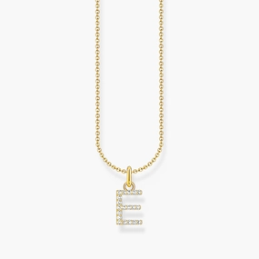 Thomas Sabo Gold Plated Sterling Silver Letter E Necklace