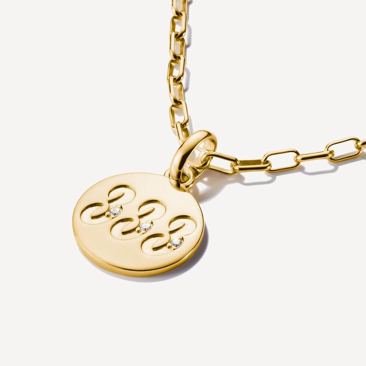 Thomas Sabo Gold Plated White Zirconia Angel Number '333' Connect Charm