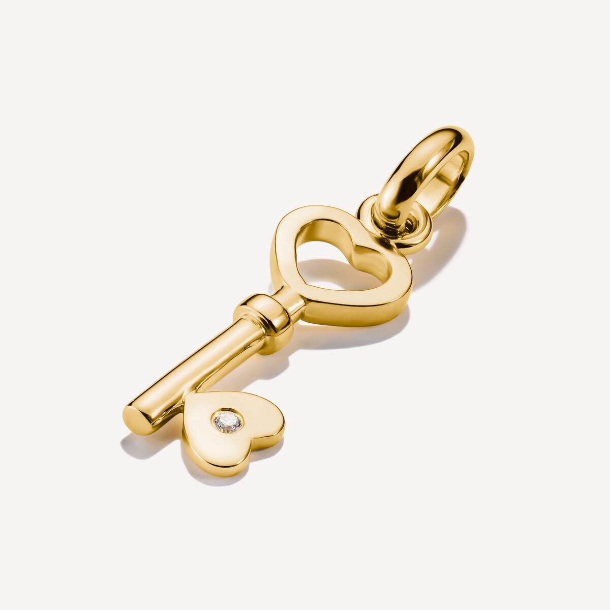 Thomas Sabo Gold Plated White Zirconia Love Key Connect Charm