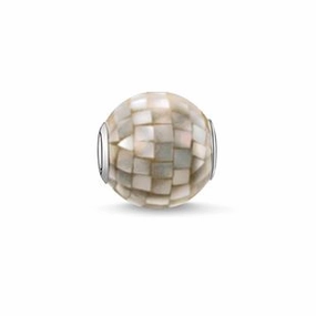 Thomas Sabo Karma Beads Sterling Silver Grey Mother Of Pearl Charm