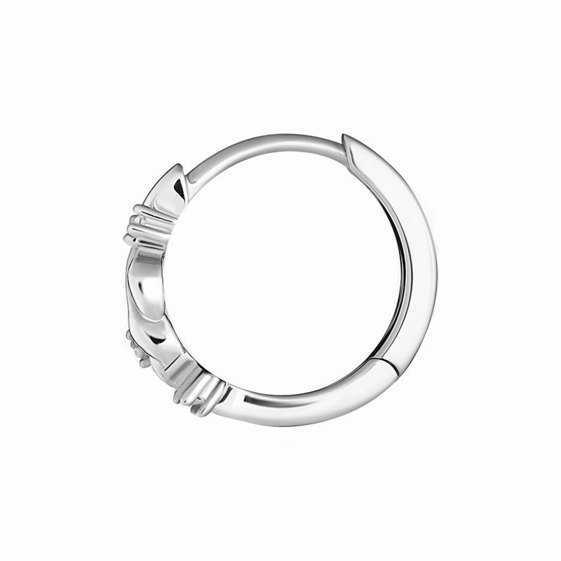 Thomas Sabo Leaves Sterling Silver White Stone Single Hoop Earring