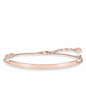 Thomas Sabo Love Bridge Rose Gold White Zirconia Infinity Bracelet D