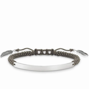 Thomas Sabo Love Bridge Sterling Silver Grey Feather Bracelet