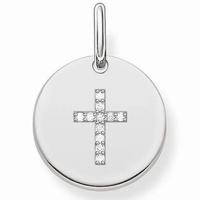 Thomas Sabo Love Bridge Sterling Silver White Zirconia Cross Pendant D