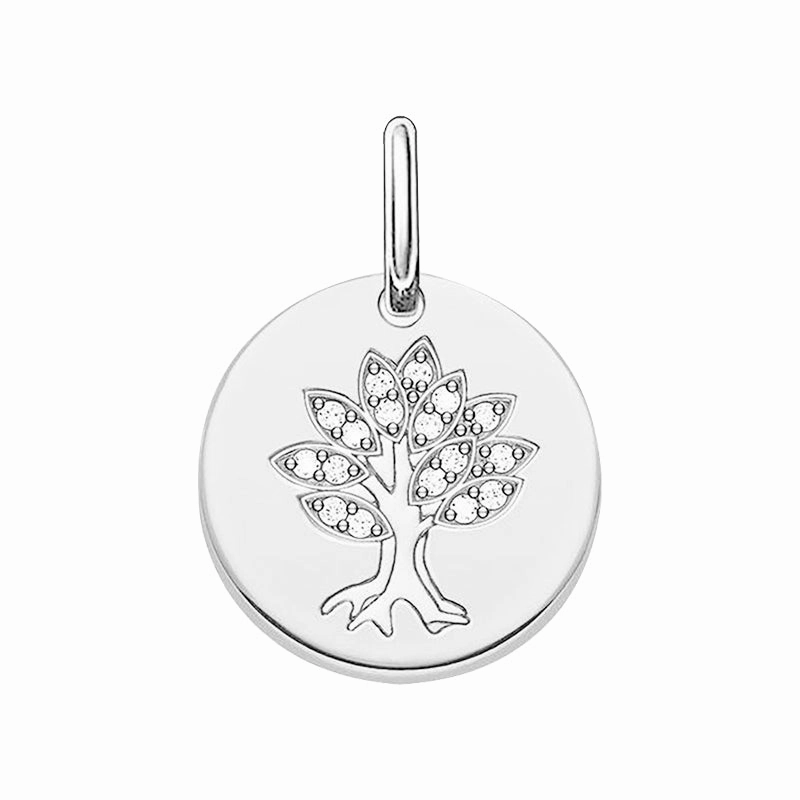 Thomas Sabo Love Bridge Sterling Silver White Zirconia Tree Disc Pendant