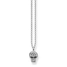 Thomas Sabo Rebel At Heart Sterling Silver Diamond Skull Necklace