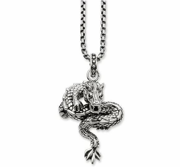 Thomas Sabo Rebel at Heart Sterling Silver Dragon Necklace