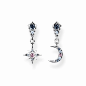 Thomas Sabo Royalty Sterling Silver Star and Moon Earrings D