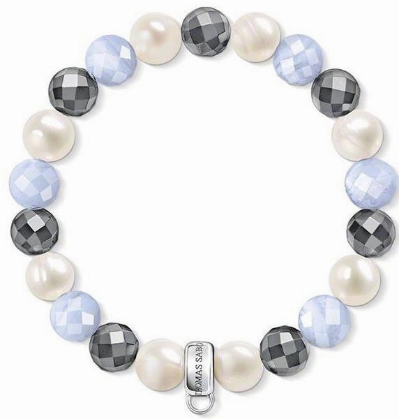 Thomas Sabo Silver Chalcedony Hematite Pearl 15.5cm Bracelet D