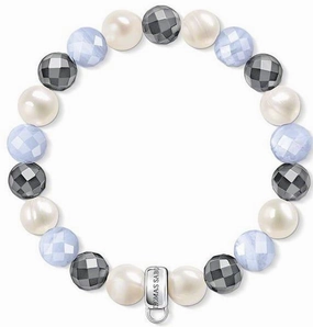 Thomas Sabo Silver Chalcedony Hematite Pearl 15.5cm Bracelet D