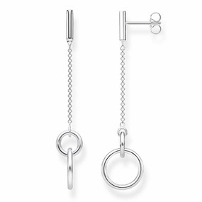 Thomas Sabo Sterling Silver Circle Drop Earrings