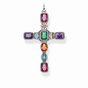 Thomas Sabo Sterling Silver Cross Colourful Stones Pendant