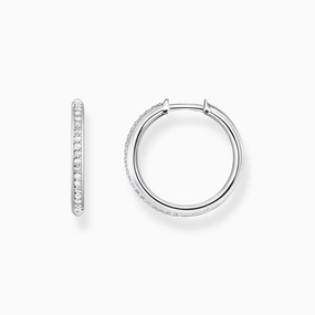 Thomas Sabo Sterling Silver White Stone Hoop Earrings