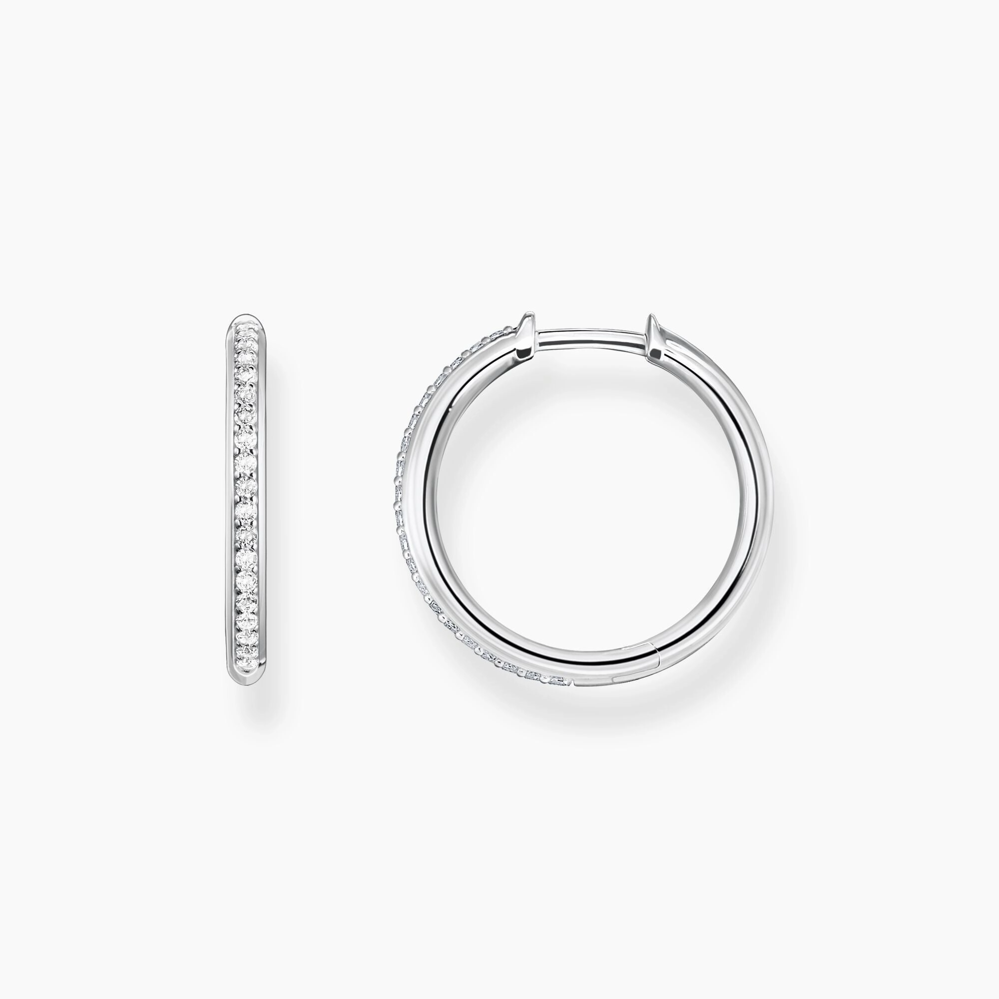 Thomas Sabo Sterling Silver White Stone Hoop Earrings