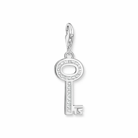 Thomas Sabo Sterling Silver White Stones Key Charm
