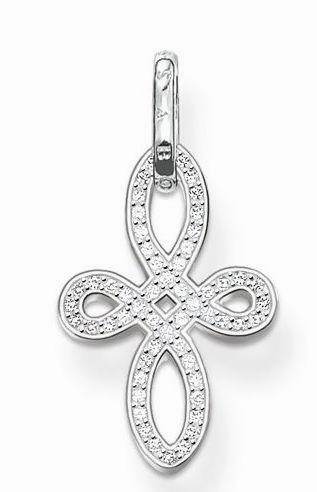 Thomas Sabo Sterling Silver White Zirconia Knot Cross Pendant D