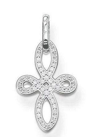 Thomas Sabo Sterling Silver White Zirconia Knot Cross Pendant D