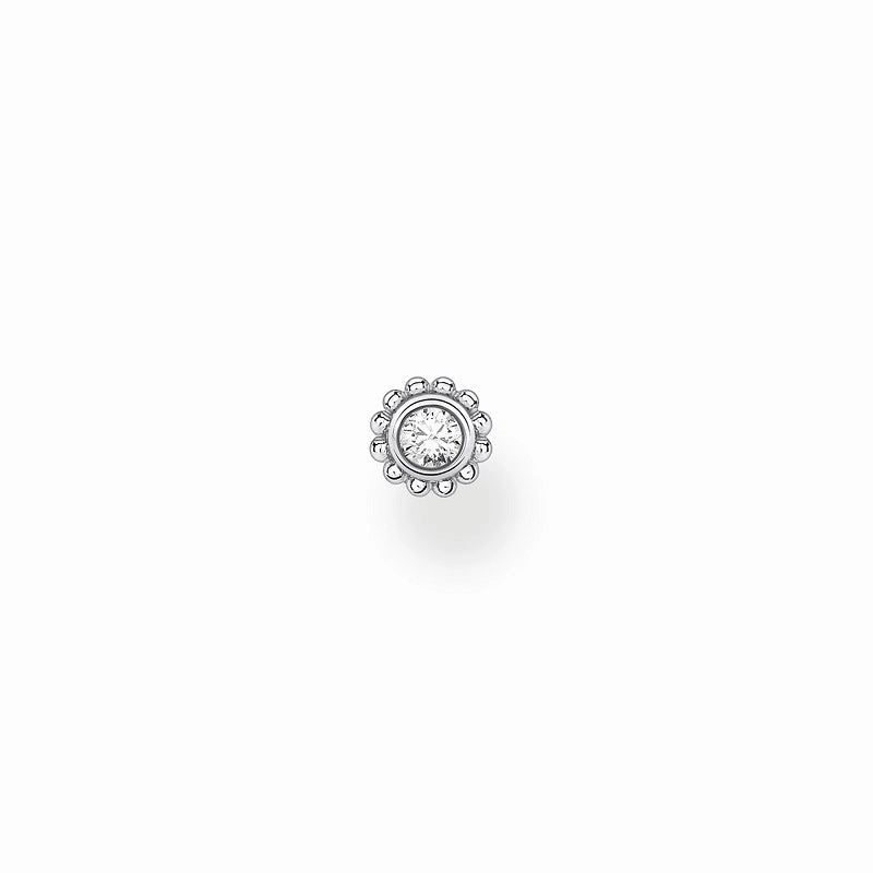 Thomas Sabo Sterling Silver Zirconia Flower Single Stud Earring D