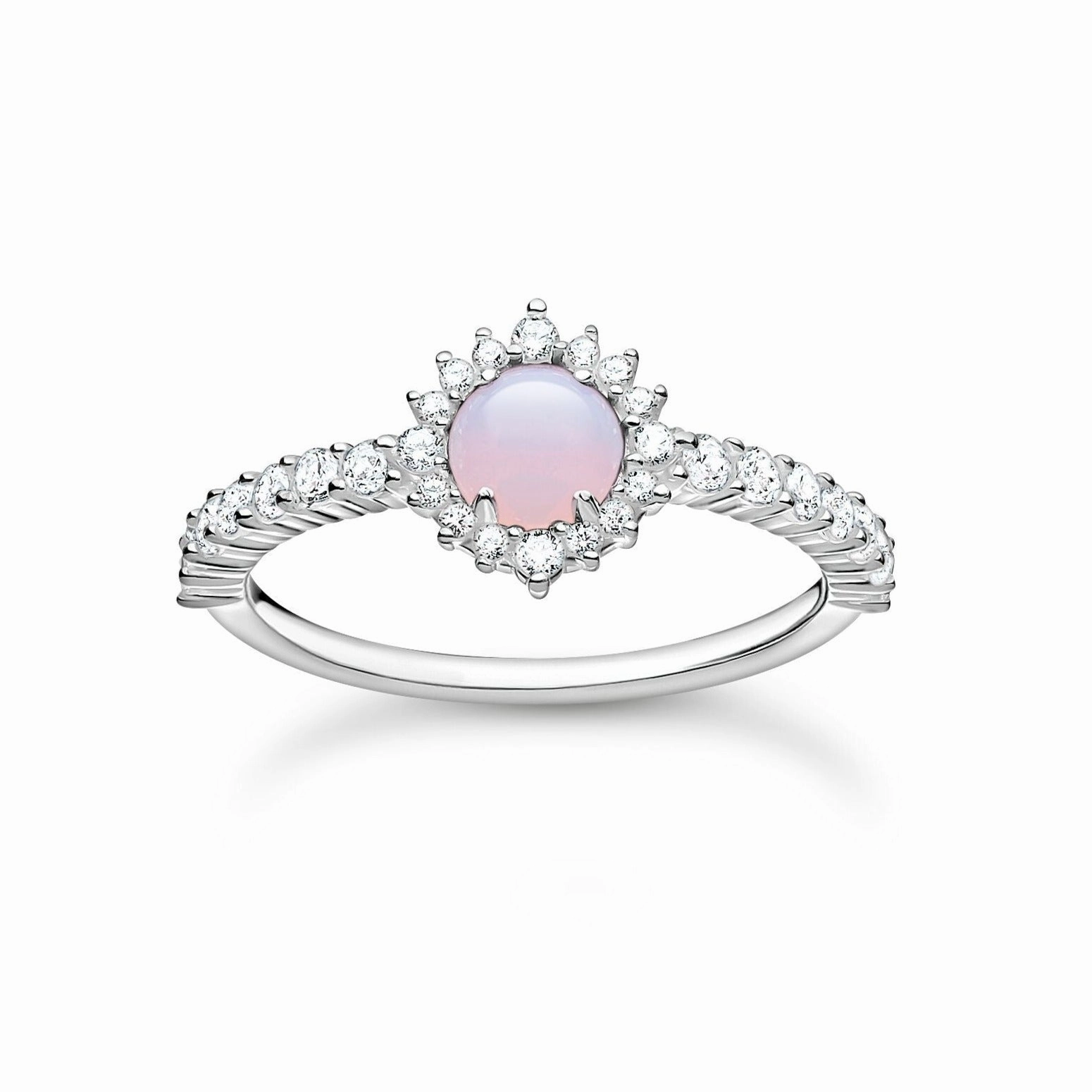 Thomas Sabo True Romance Sterling Silver Pink CZ Cocktail Ring D