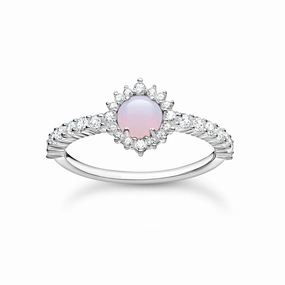 Thomas Sabo True Romance Sterling Silver Pink CZ Cocktail Ring D