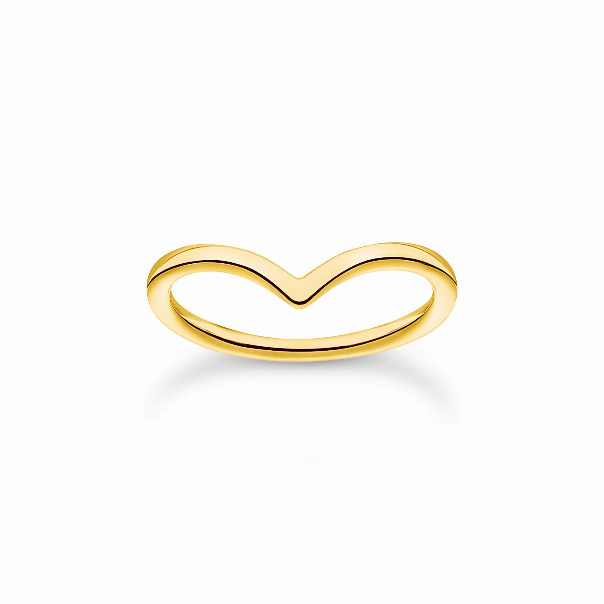 Thomas Sabo Yellow Gold Plated Sterling Silver V-Shape Ring D