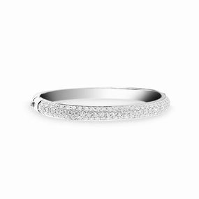 Ti Sento Bangle Silver And White Cubic Zirconia Pave Set