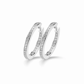 Ti Sento Earrings Hoop Silver And White Cubic Zirconia