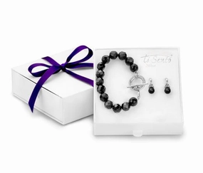 Ti Sento Gift Set Silver With White And Black Cubic Zirconia