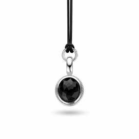 Ti Sento Pendant Silver And Black Cubic Zirconia Round